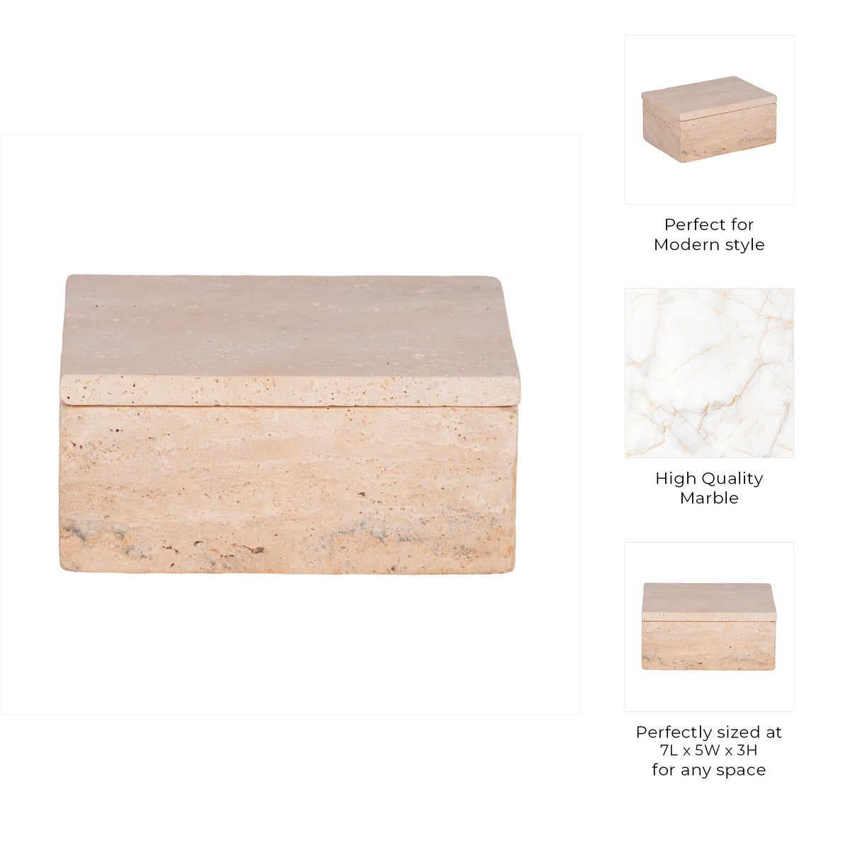 Tuckergrove Tan Travertine Box