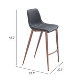 Magnus Black & Walnut Barstool (Set of 2)