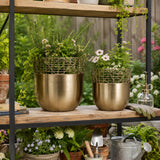 Leonawell Gold Planters (Set of 2)