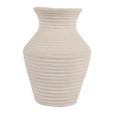 Brazos Ivory Small Paper Mache Ribbed Vase
