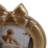 Shiloh Gold 4x4 Bow on Round Photo Frame
