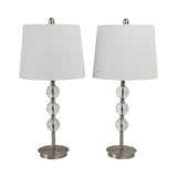 El Nido Silver/White Crystal Table Lamps (Set of 2)