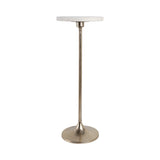 Beaumont White/Gold Drink Table with Marble Top