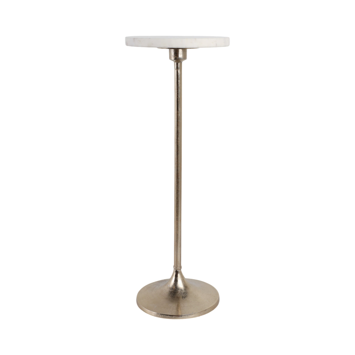 Beaumont White/Gold Drink Table with Marble Top