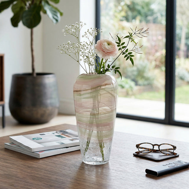 Liberty Clear Glass Crackled Vase