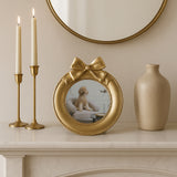Shiloh Gold 4x4 Bow on Round Photo Frame