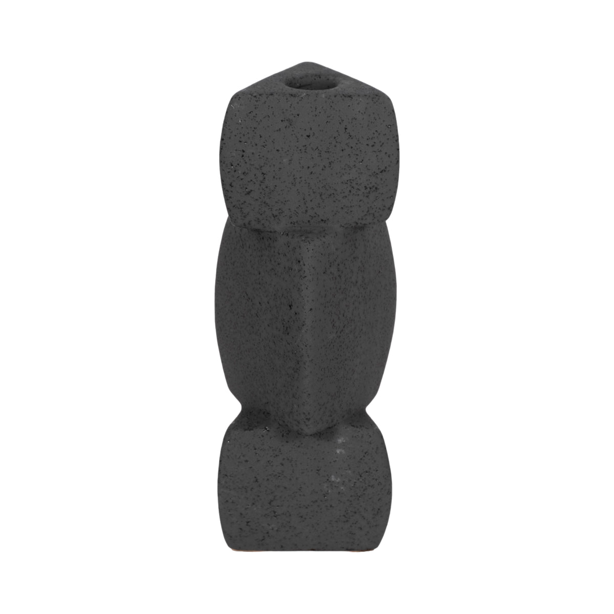 Ennisvale Black Sand Glaze Stacked Objects Taper Holder