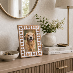 Oceano Natural/White Small Teardrop Inlay Frame