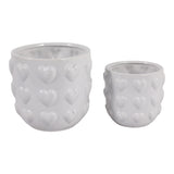 Draperoak White/Ivory Planters (Set of 2)