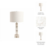 Tiptonport White/Beige Stacked Marble Cubes Lamp with Base Switch