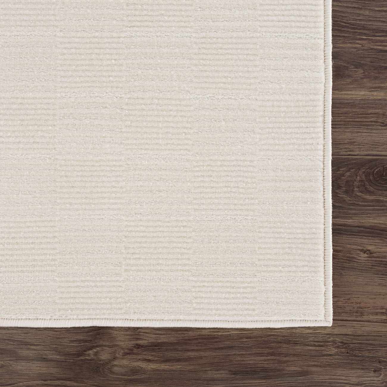 Kazuma Cream Checkered Washable Area Rug