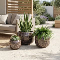 Jakewick Brown/Ivory Planters (Set of 3)
