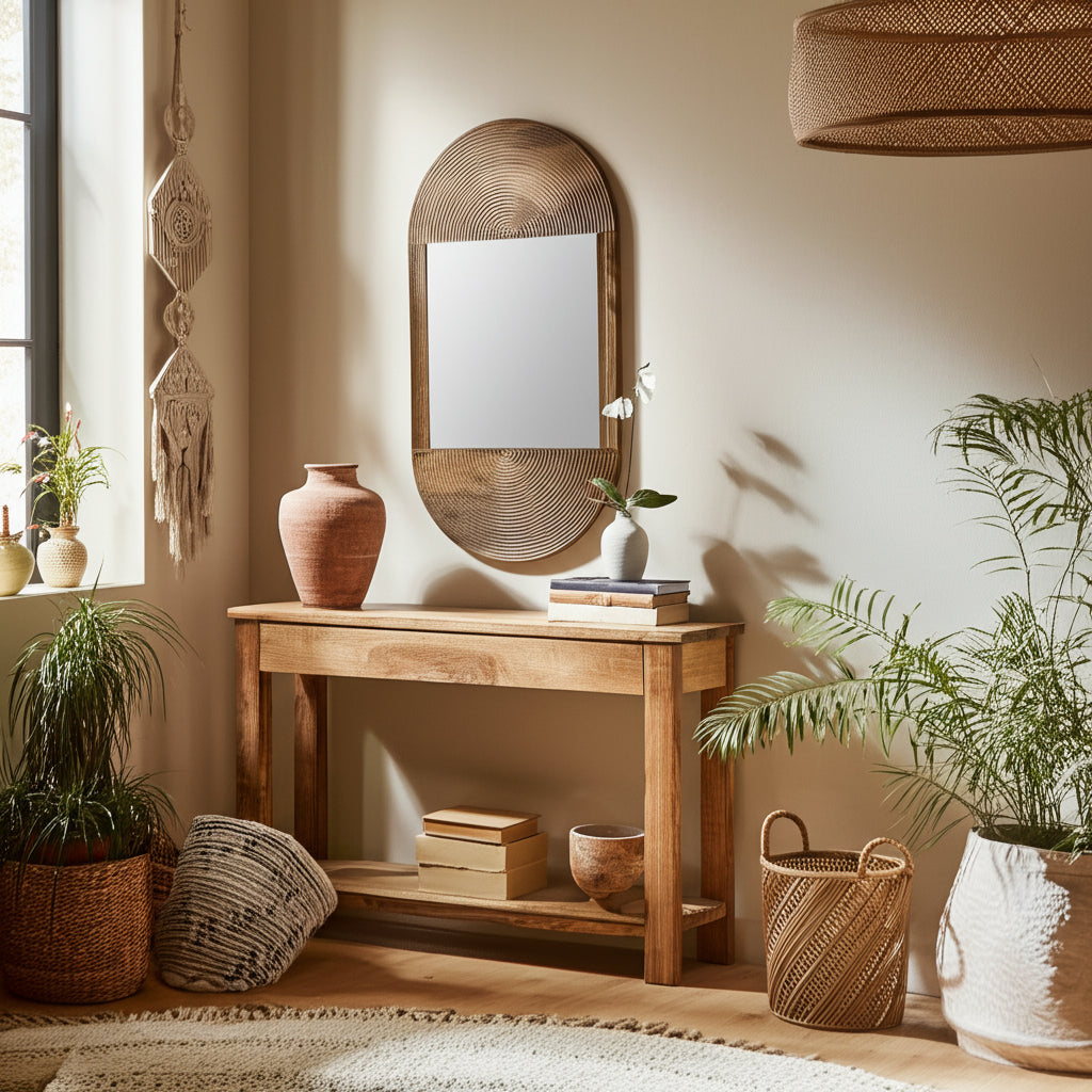 Santa Ysabel Brown Wood Oval Mirror
