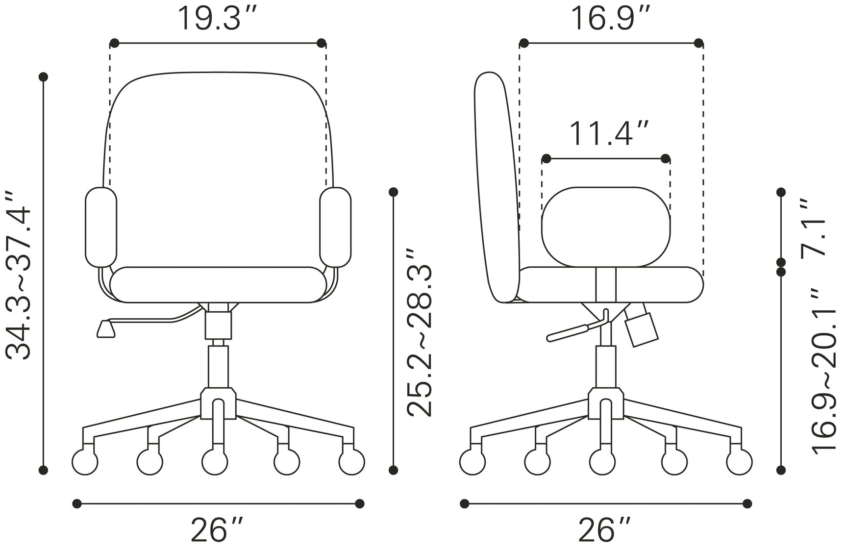 Lionel Beige Office Chair