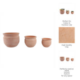 Paxton Natural/Red Terracotta Ribbed Pots (Set of 3)