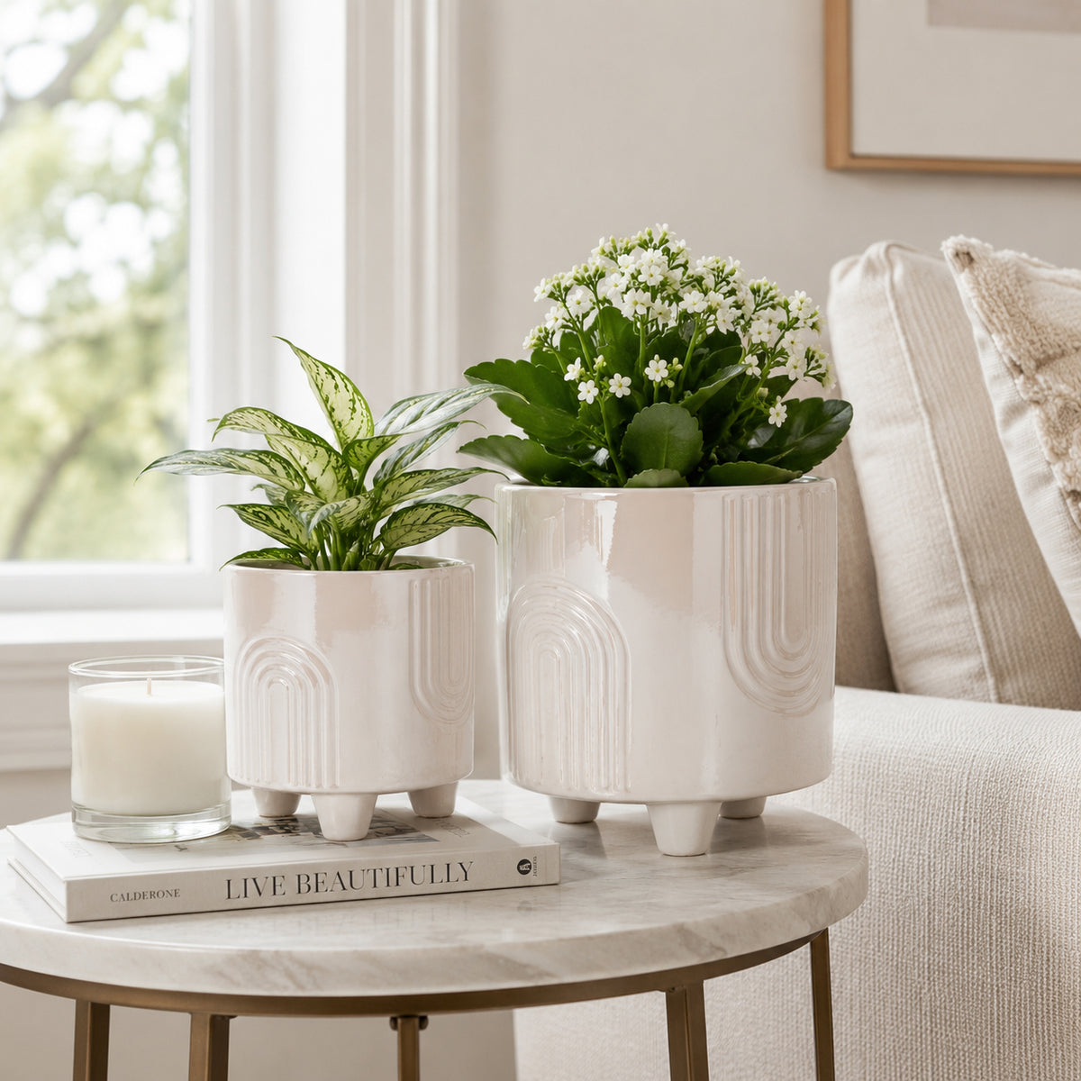 Jasperway Ivory/Tan Planters (Set of 2)