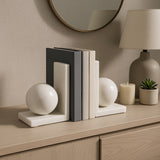 Meinert White Marble Bookends (Set of 2)