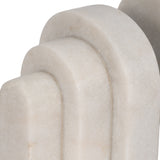 Mount Hermon White Marble Layered Arches Bookends (Set of 2)