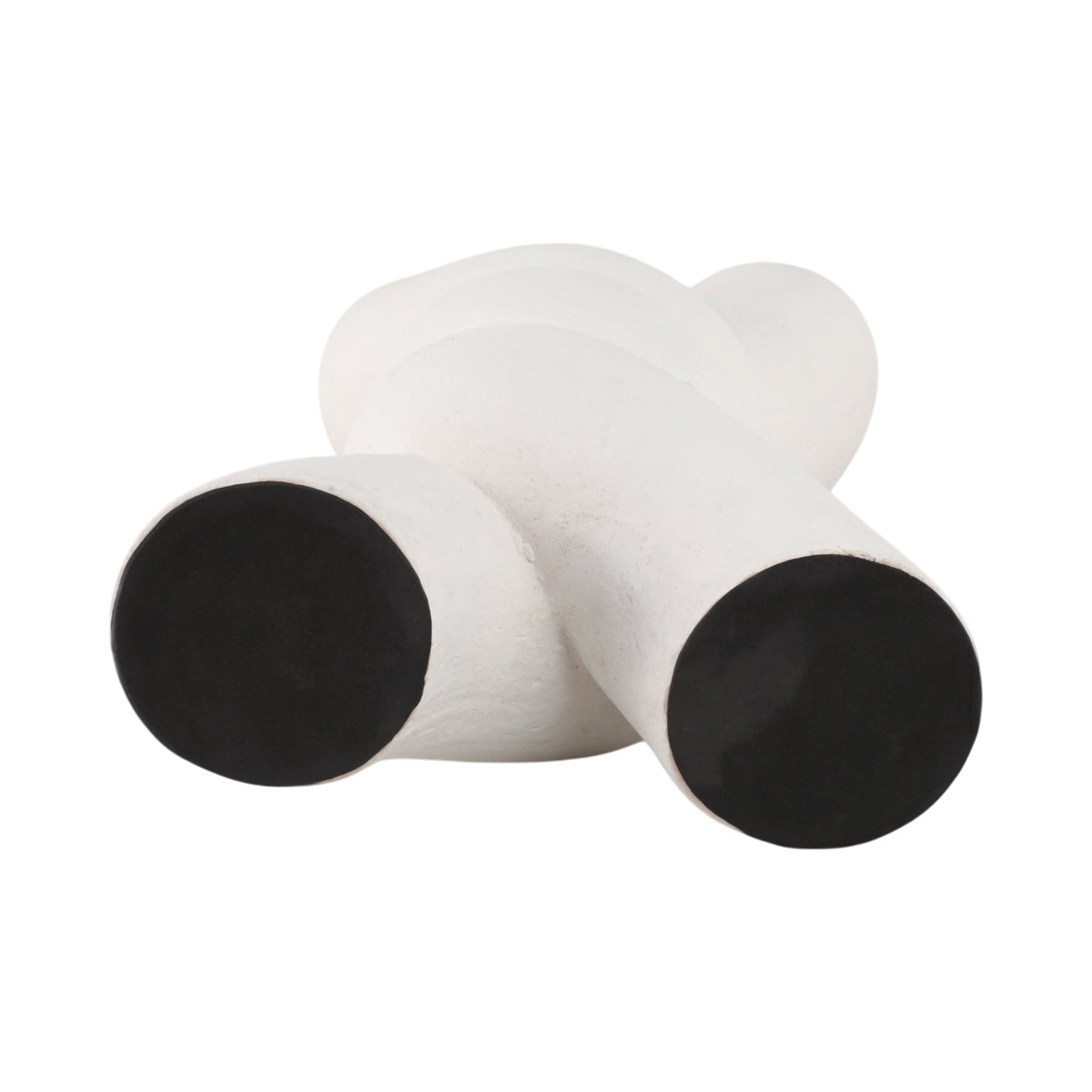 Monola White Twisted X Shape Terracotta Vase