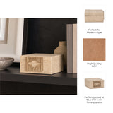 El Sueno Nude Faux Leather Square Metallic Box