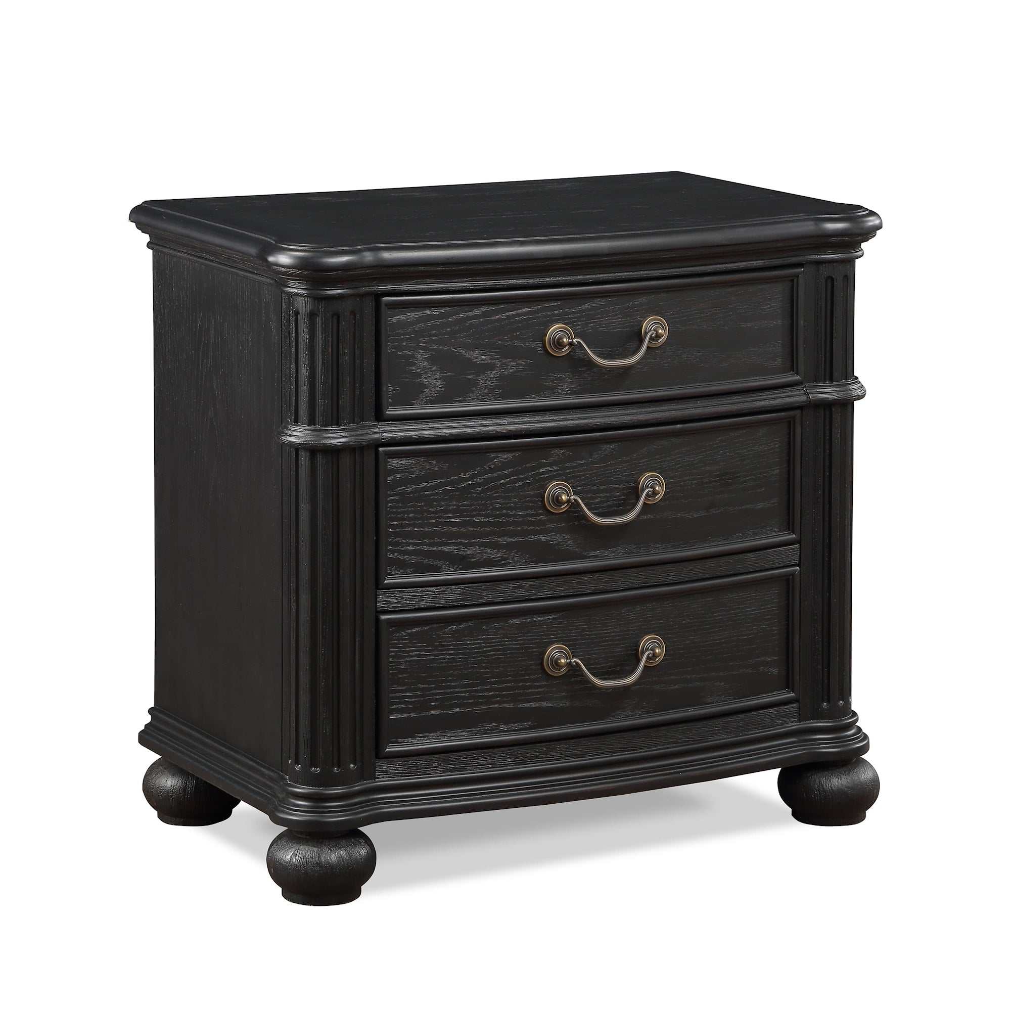 Kingsbury Black Nightstand - Ornate Home