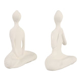 Kayandee White Paper Mache Yoga Ladies (Set of 2)