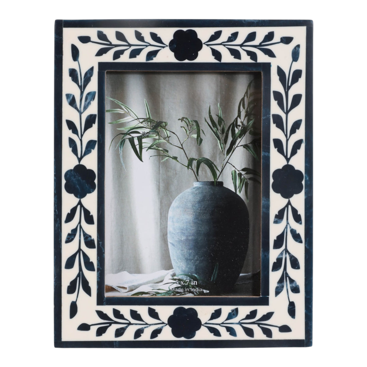 Fargooak White/Blue 5x7 Petals Photo Frame