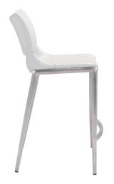 Ace White & Silver Counter Stool (Set of 2)
