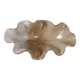 Lodi Tan/Gold Curvy Metal Bowl