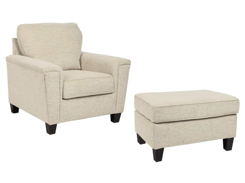 (Online Special Price) Abinger Natural Chair & Ottoman Set - Ornate Home