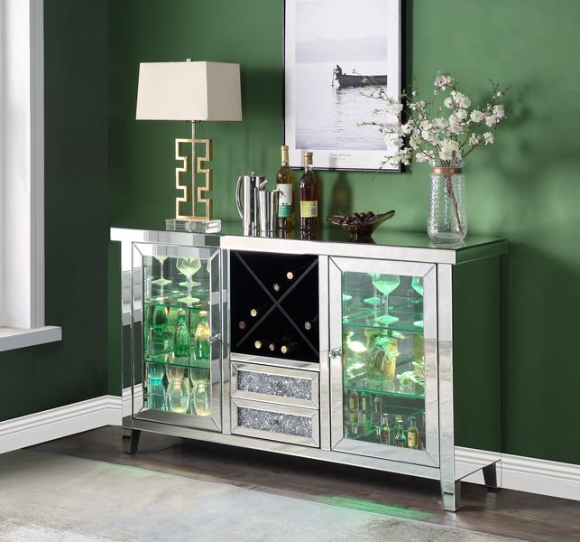 Noralie Wine Cabinet w/Led - Ornate Home