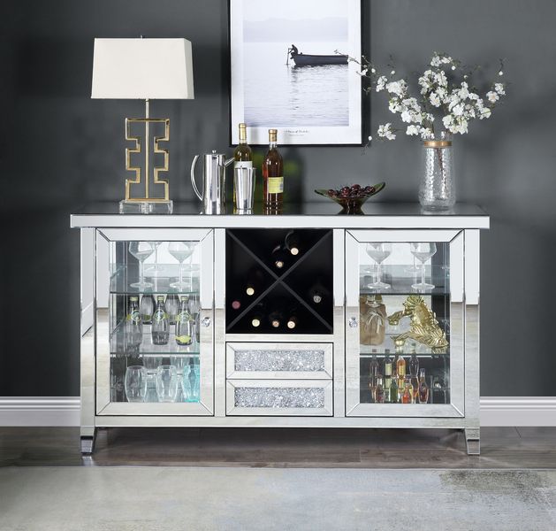 Noralie Wine Cabinet w/Led - Ornate Home