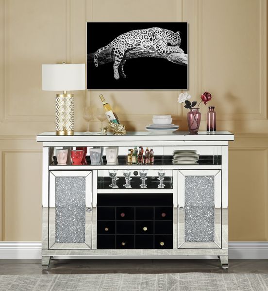 Noralie Wine Cabinet w/Led - Ornate Home