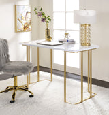 Estie White/Gold Writing Desk