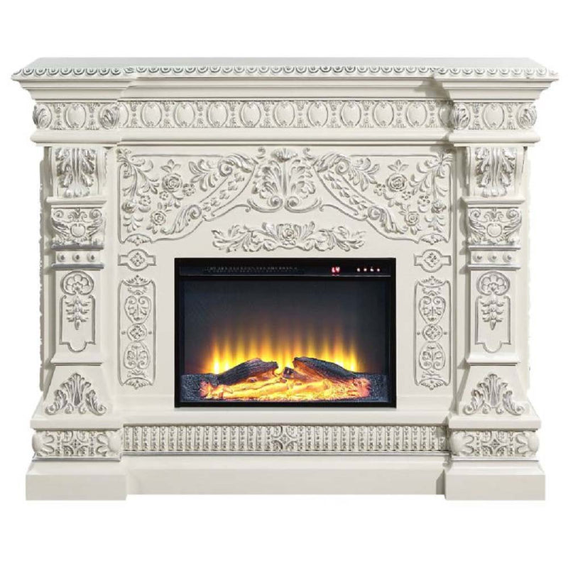 Vanaheim Antique White Fireplace - Ornate Home