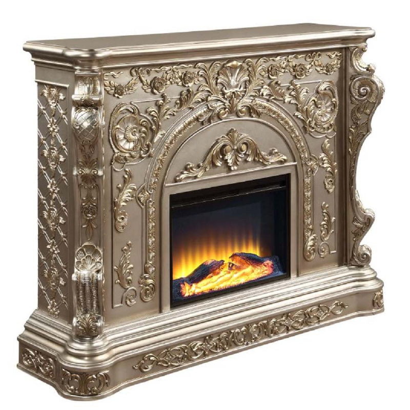 Danae Antique Silver Fireplace - Ornate Home