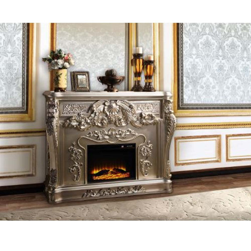 Sorina Antique Silver Fireplace - Ornate Home