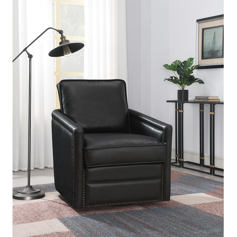 Rocha Black  Swivel Chair W/Glider - Ornate Home
