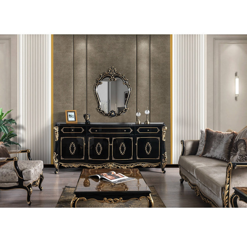 Betria Gold & Black Console Table - Ornate Home
