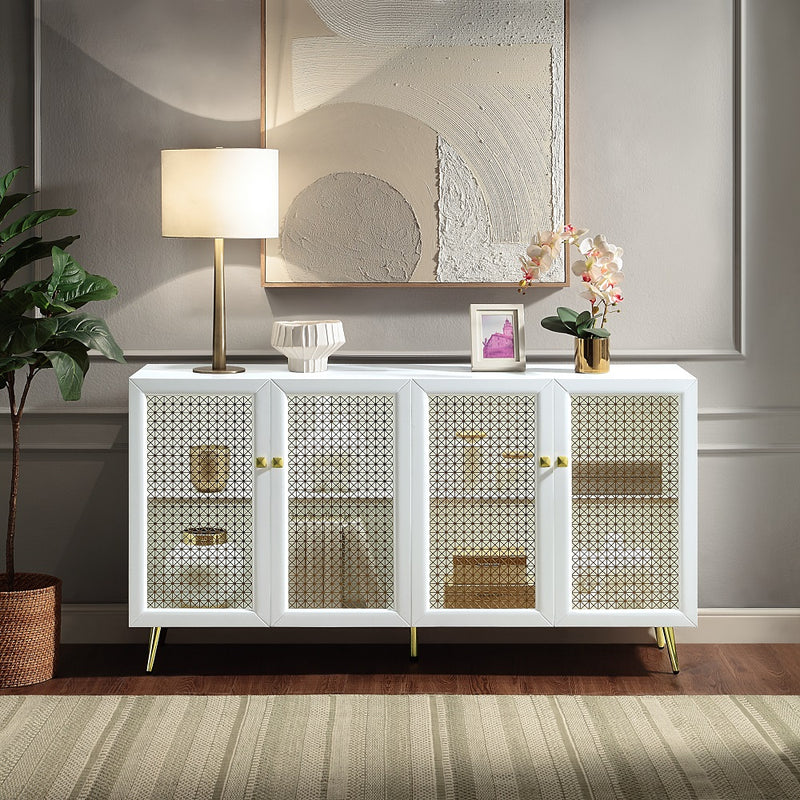 Gaerwn White Console Cabinet W/Led - Ornate Home