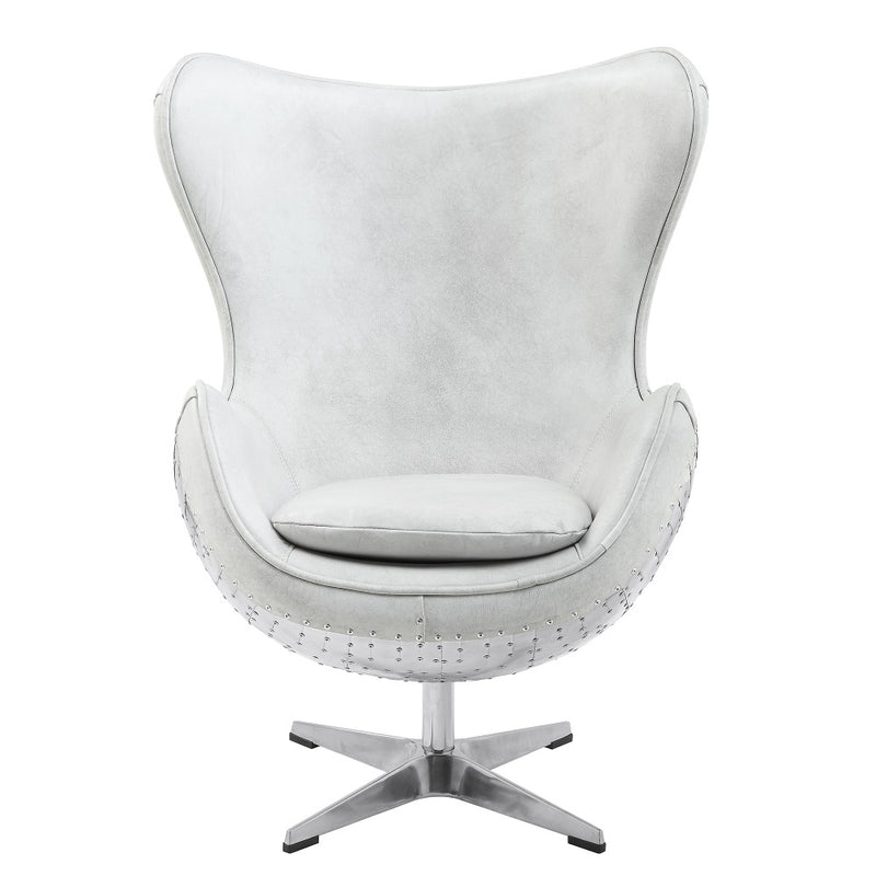 Brancaster White Accent Chair W/Swivel - Ornate Home