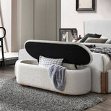 Sandro Beige/Walnut Bench w/Storage