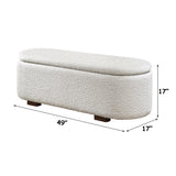 Sandro Beige/Walnut Bench w/Storage