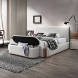 Sandro Beige/Walnut Bench w/Storage