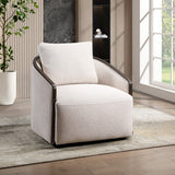 Lenora Beige Accent Chair W/Swivel