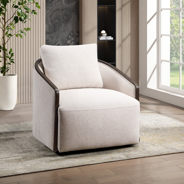 Lenora Beige Accent Chair W/Swivel