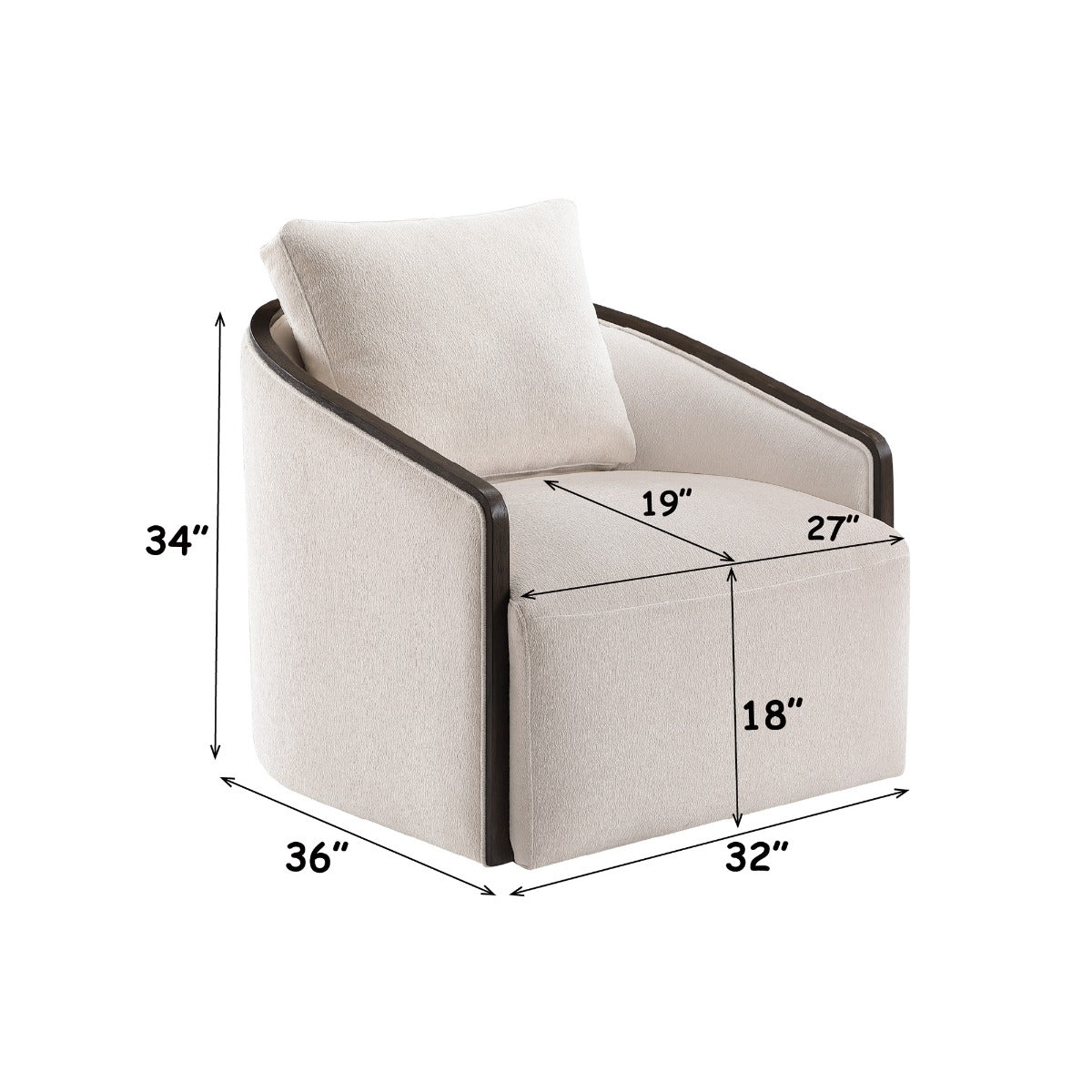 Lenora Beige Accent Chair W/Swivel