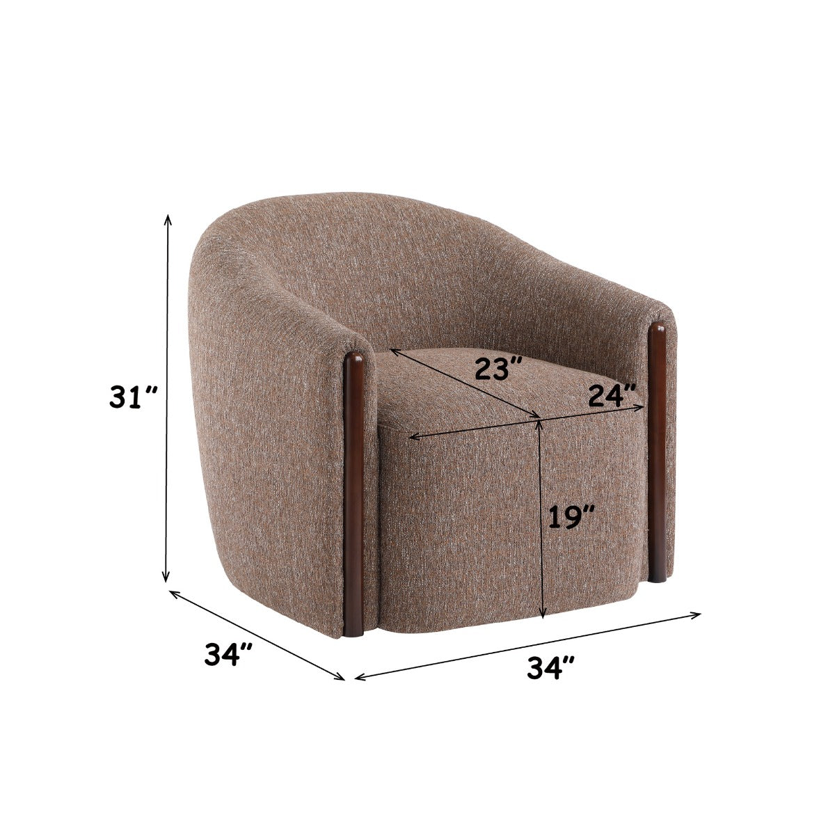 Ballona Brown Accent Chair W/Swivel