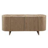 Markku Oak/Natural Marble Console Table