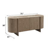 Markku Oak/Natural Marble Console Table